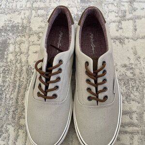 Maui & Sons Canvas Boat Shoes Mens 11 Beige Casual Sneaker Summer Lake NEW